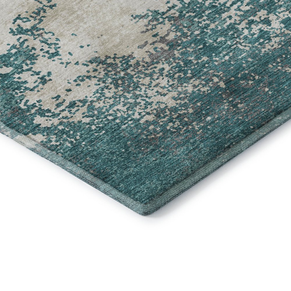 Premium Machine Washable Mayfield AMF1027 Teal 8' x 10' Rug. Picture 3