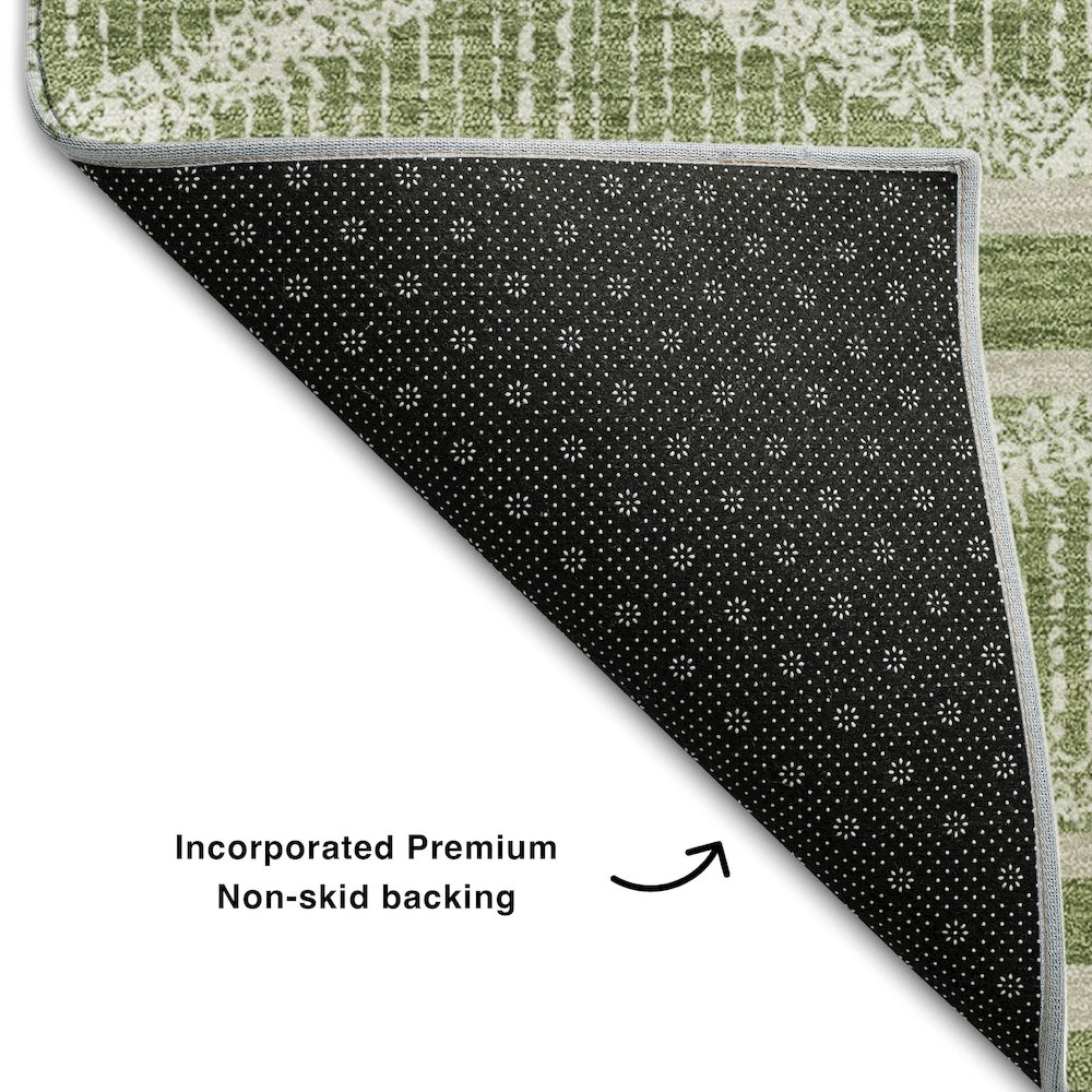 Premium Machine Washable Mayfield AMF1029 Green 8' x 10' Rug. Picture 2