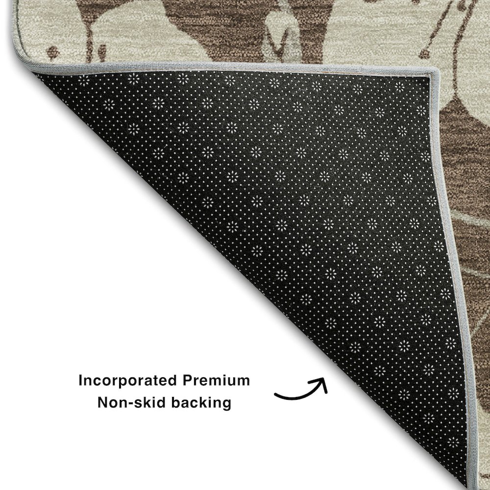 Premium Machine Washable Mayfield AMF1032 Brown 8' x 10' Rug. Picture 2