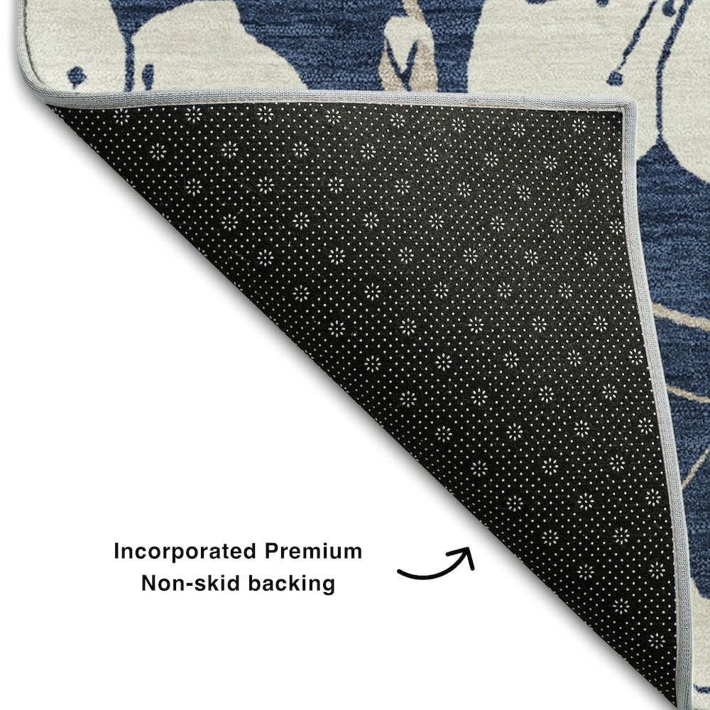 Premium Machine Washable Mayfield AMF1032 Navy 8' x 10' Rug. Picture 2