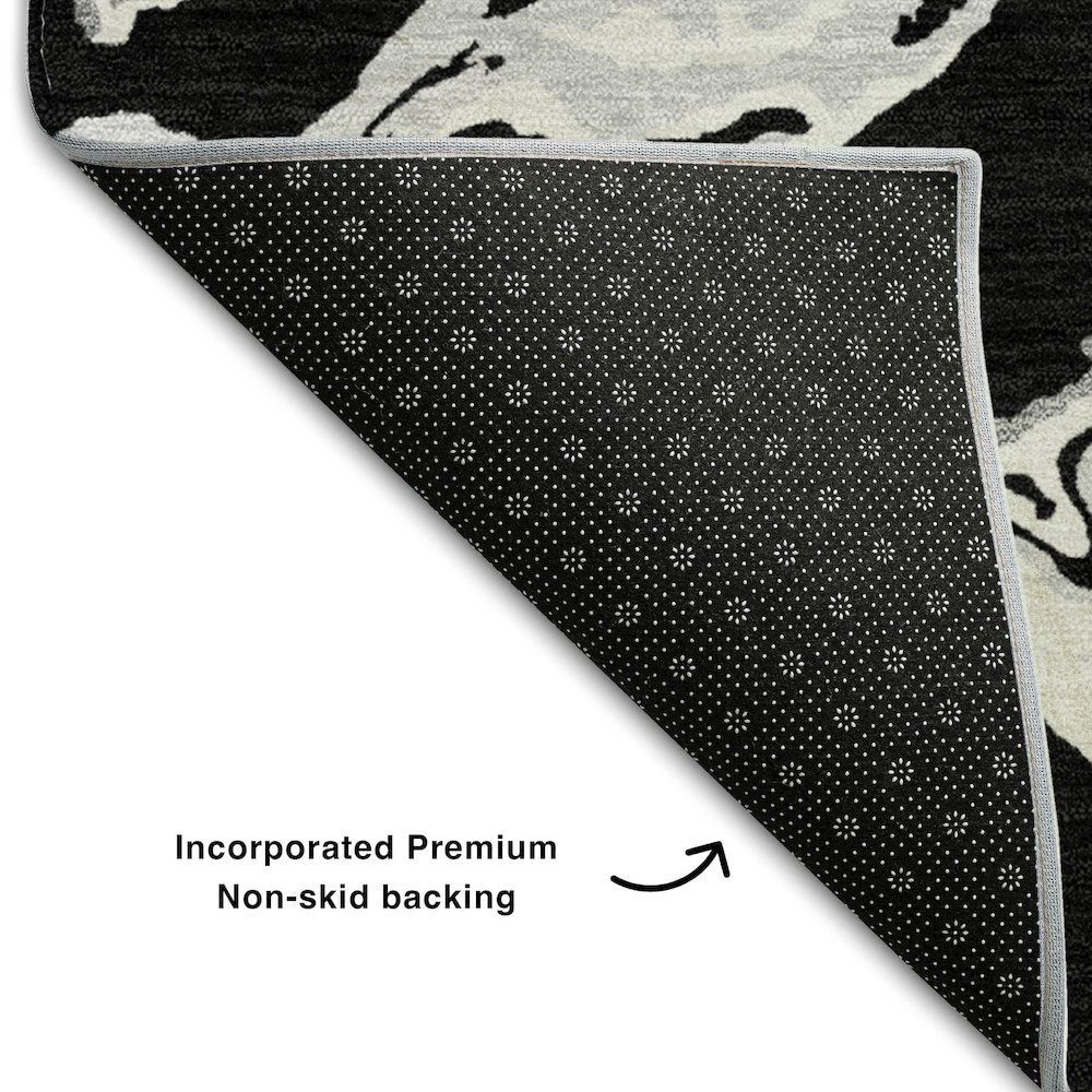 Premium Machine Washable Mayfield AMF1035 Black 8' x 10' Rug. Picture 2