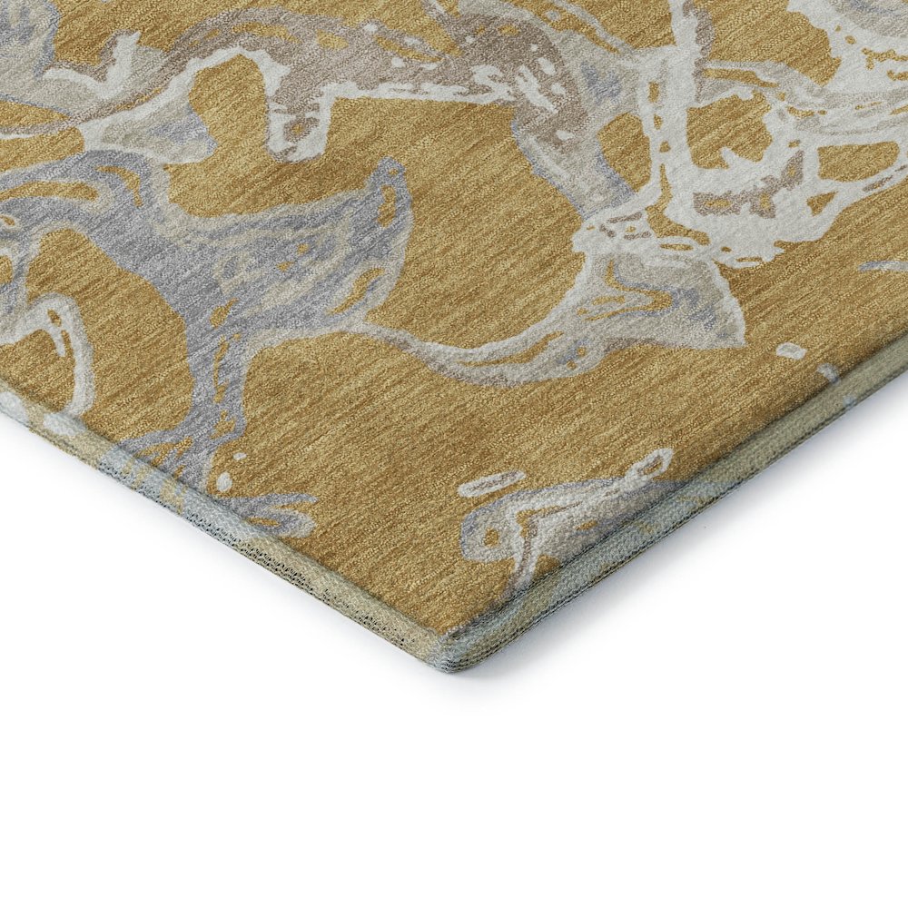 Premium Machine Washable Mayfield AMF1035 Gold 8' x 10' Rug. Picture 3