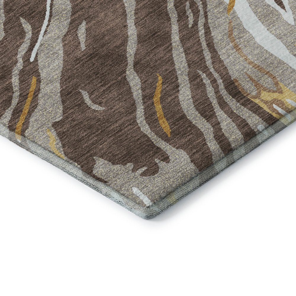 Premium Machine Washable Mayfield AMF1037 Brown 8' x 10' Rug. Picture 3