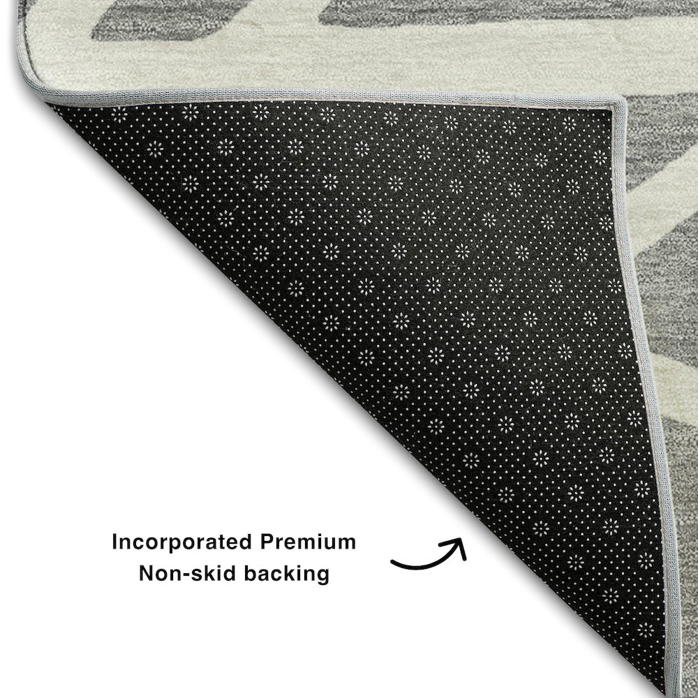 Premium Machine Washable Mayfield AMF1040 Gray 8' x 10' Rug. Picture 2