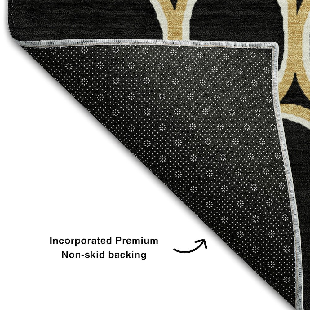 Premium Machine Washable Mayfield AMF1041 Black 8' x 10' Rug. Picture 2