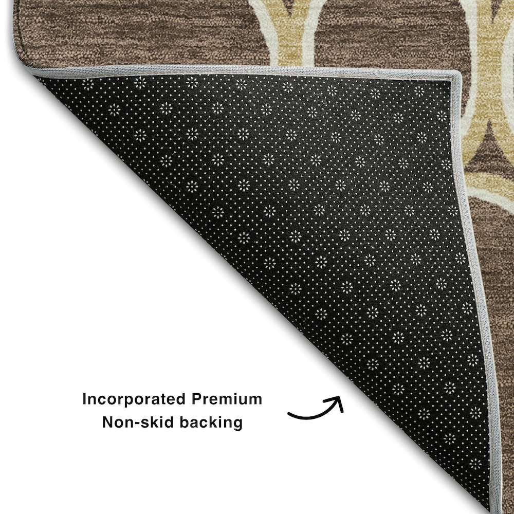 Premium Machine Washable Mayfield AMF1041 Brown 8' x 10' Rug. Picture 2