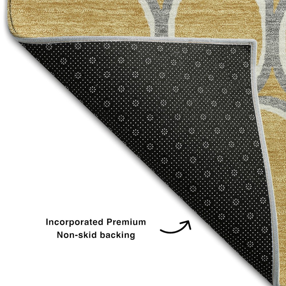 Premium Machine Washable Mayfield AMF1041 Gold 8' x 10' Rug. Picture 2