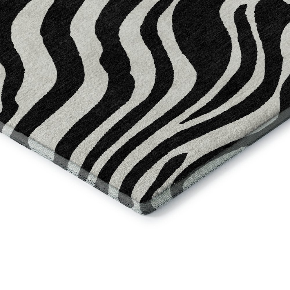 Premium Machine Washable Mayfield AMF1042 Black 8' x 10' Rug. Picture 3