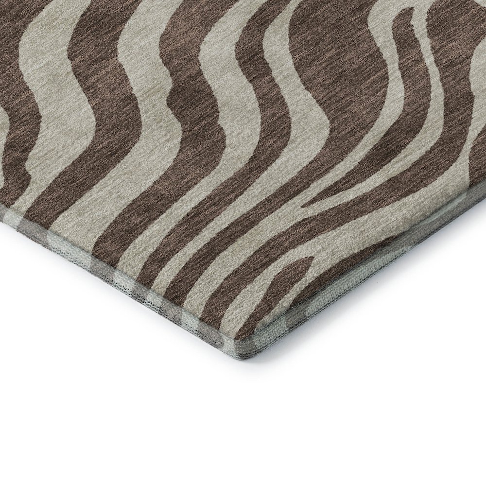 Premium Machine Washable Mayfield AMF1042 Brown 8' x 10' Rug. Picture 3