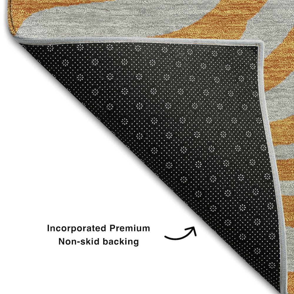 Premium Machine Washable Mayfield AMF1043 Orange 8' x 10' Rug. Picture 2