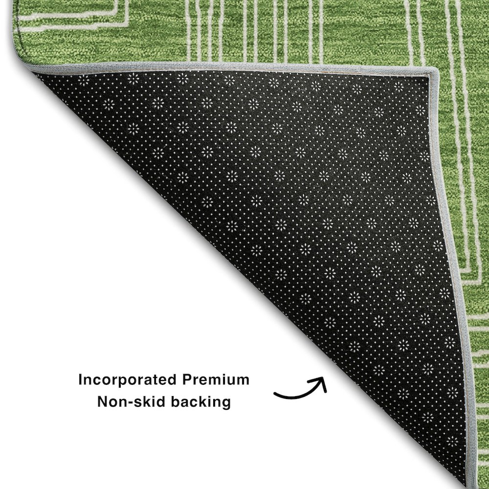 Premium Machine Washable Mayfield AMF1045 Green 8' x 10' Rug. Picture 2