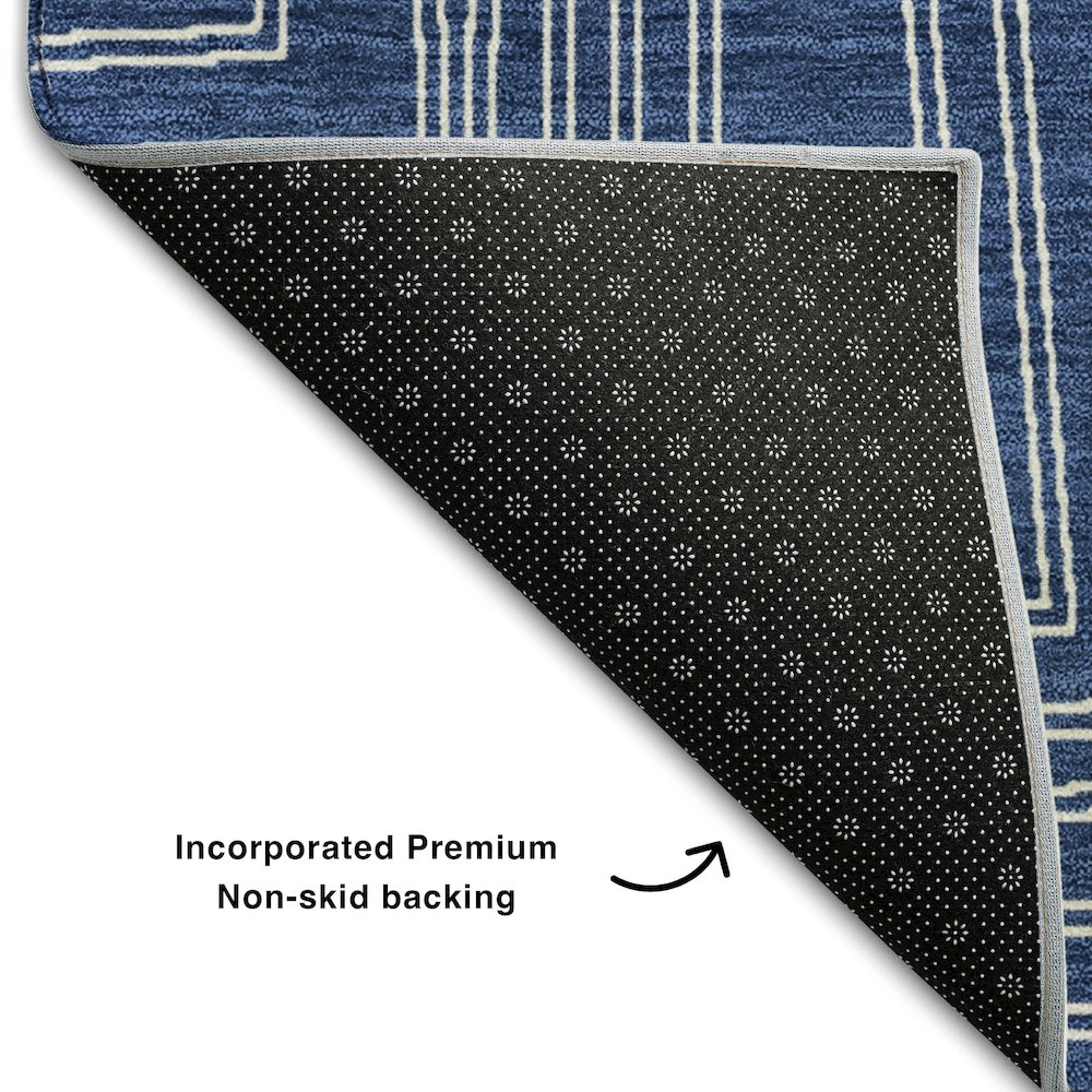 Premium Machine Washable Mayfield AMF1045 Navy 8' x 10' Rug. Picture 2