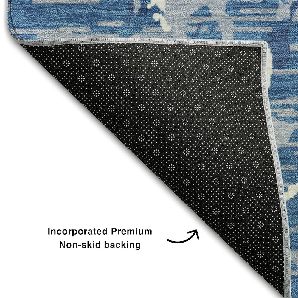 Premium Machine Washable Mayfield AMF1046 Blue 8' x 10' Rug. Picture 2