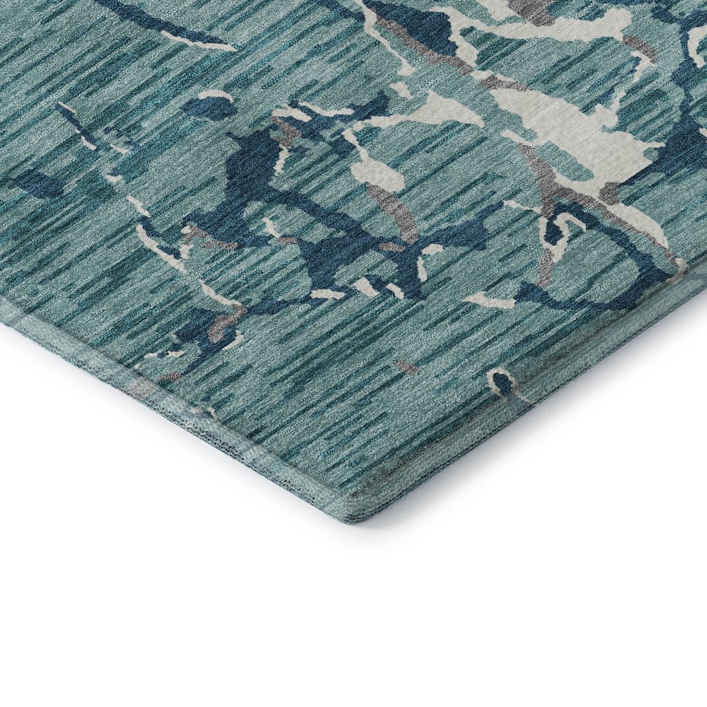 Premium Machine Washable Mayfield AMF1046 Teal 8' x 10' Rug. Picture 3