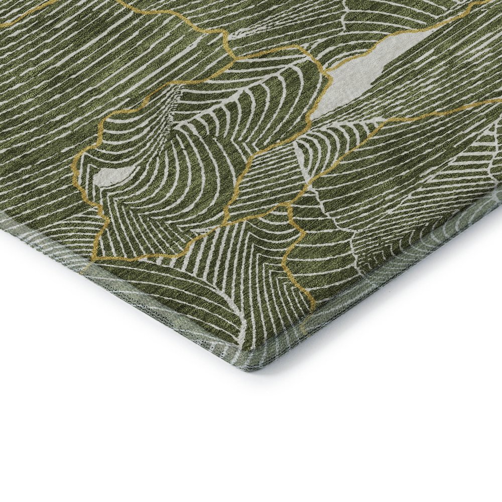 Premium Machine Washable Mayfield AMF1048 Olive 8' x 10' Rug. Picture 3