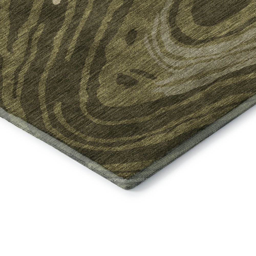 Premium Machine Washable Mayfield AMF1051 Olive 8' x 10' Rug. Picture 3