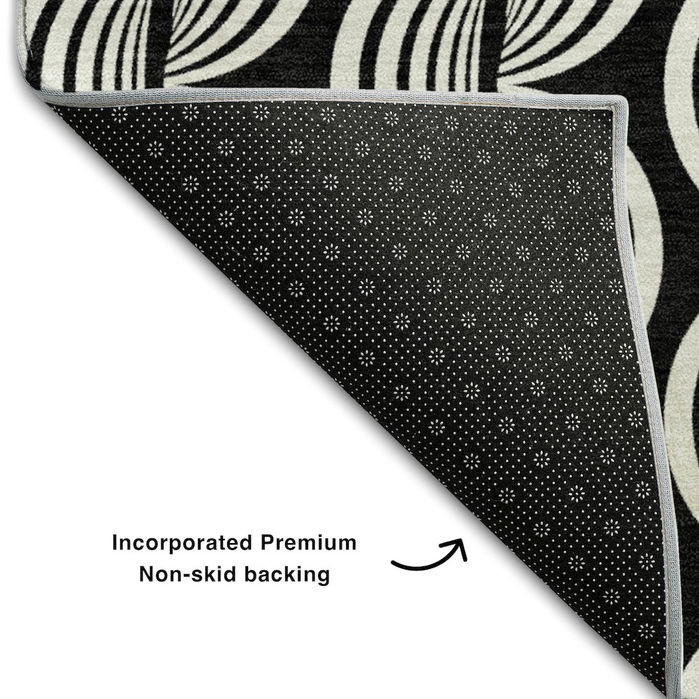Premium Machine Washable Mayfield AMF1055 Black 8' x 10' Rug. Picture 2