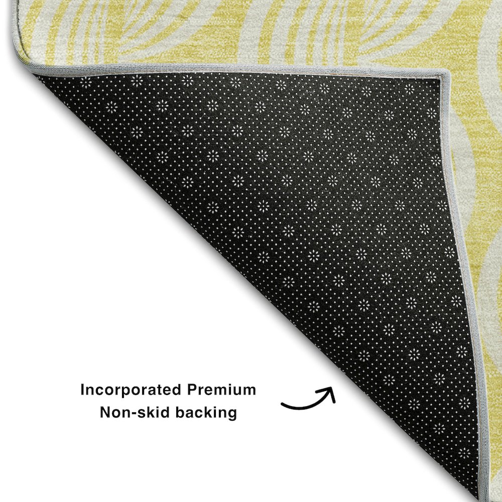 Premium Machine Washable Mayfield AMF1056 Yellow 8' x 10' Rug. Picture 2