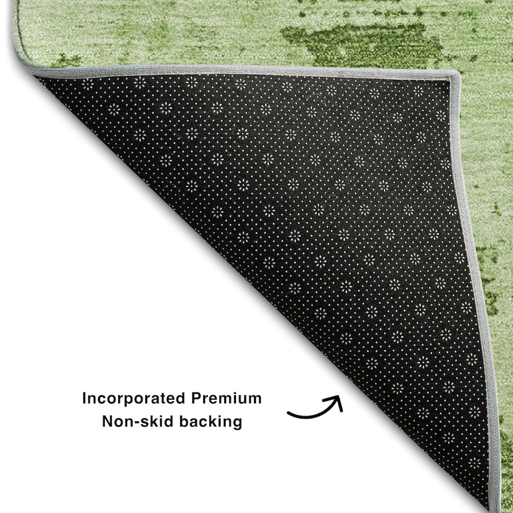 Premium Machine Washable Mayfield AMF1062 Green 8' x 10' Rug. Picture 2