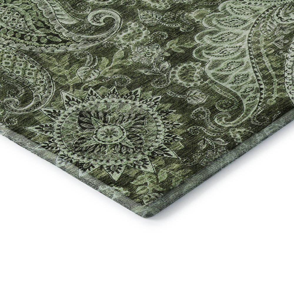 Premium Machine Washable Mayfield AMF1078 Olive 8' x 10' Rug. Picture 3