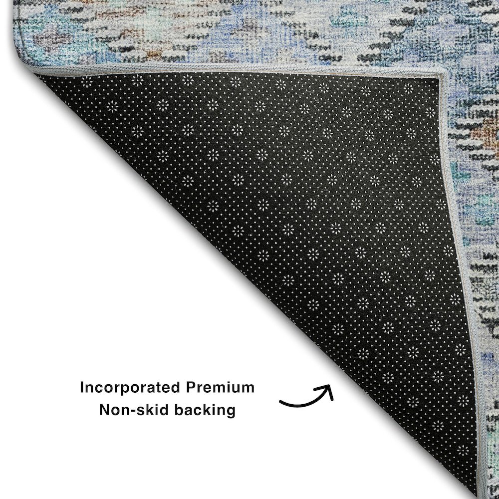 Premium Machine Washable Mayfield AMF1081 Blue 8' x 10' Rug. Picture 2