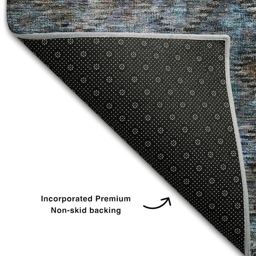 Premium Machine Washable Mayfield AMF1109 Teal 8' x 10' Rug. Picture 2