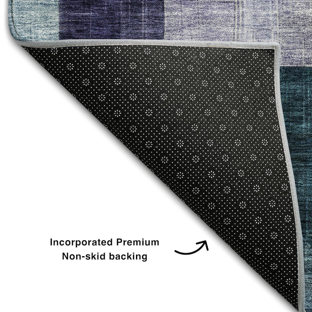 Premium Machine Washable Mayfield AMF1118 Blue 8' x 10' Rug. Picture 2