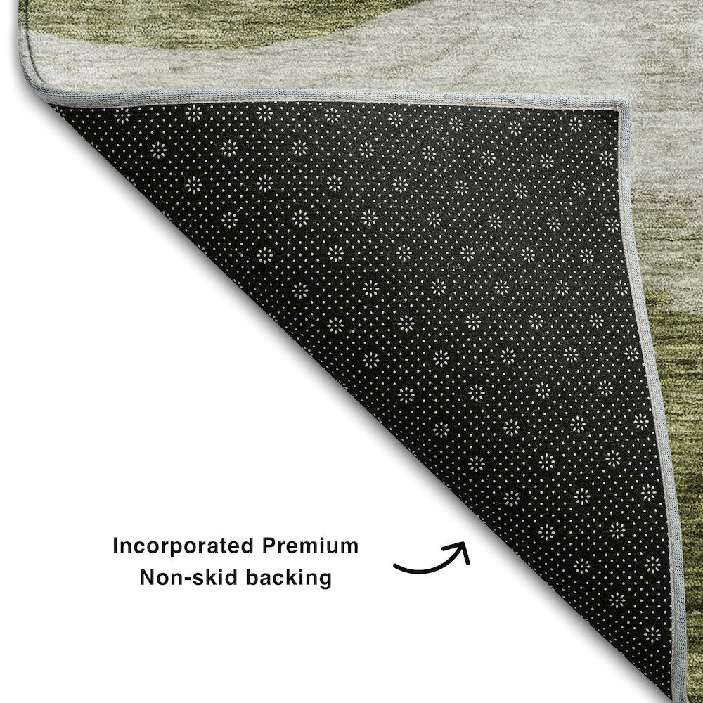 Premium Machine Washable Mayfield AMF1141 Green 8' x 10' Rug. Picture 2