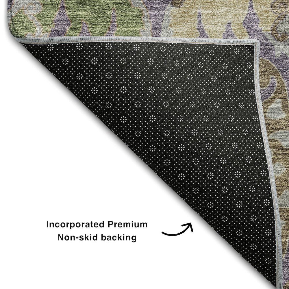 Premium Machine Washable Mayfield AMF1153 Purple 8' x 10' Rug. Picture 2