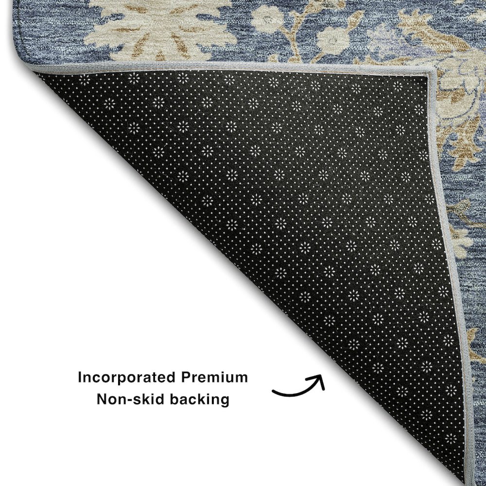 Premium Machine Washable Mayfield AMF1156 Blue 8' x 10' Rug. Picture 2