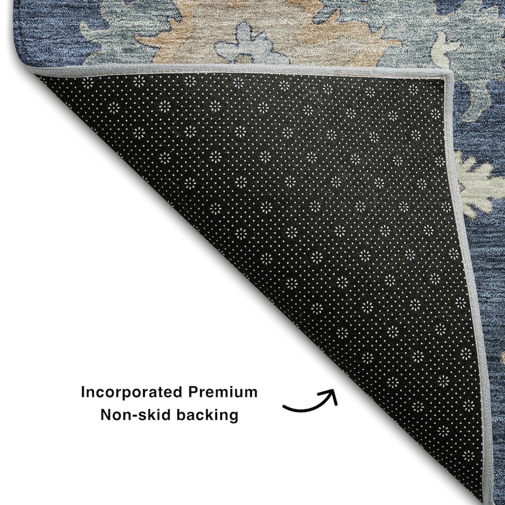 Premium Machine Washable Mayfield AMF1218 Navy 8' x 10' Rug. Picture 2