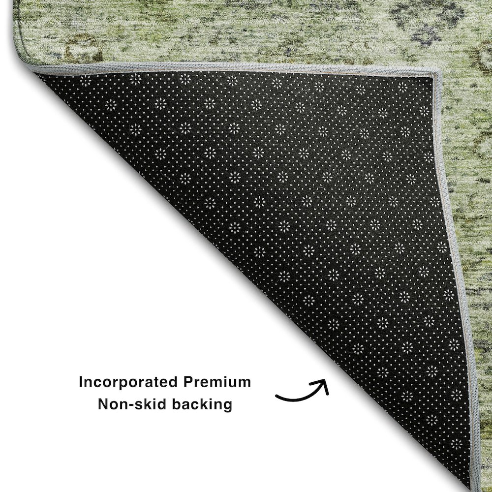 Premium Machine Washable Mayfield AMF1219 Aloe 8' x 10' Rug. Picture 2
