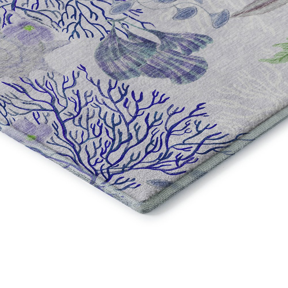 Premium Machine Washable Mayfield  Blue 8' x 10' Rug. Picture 3