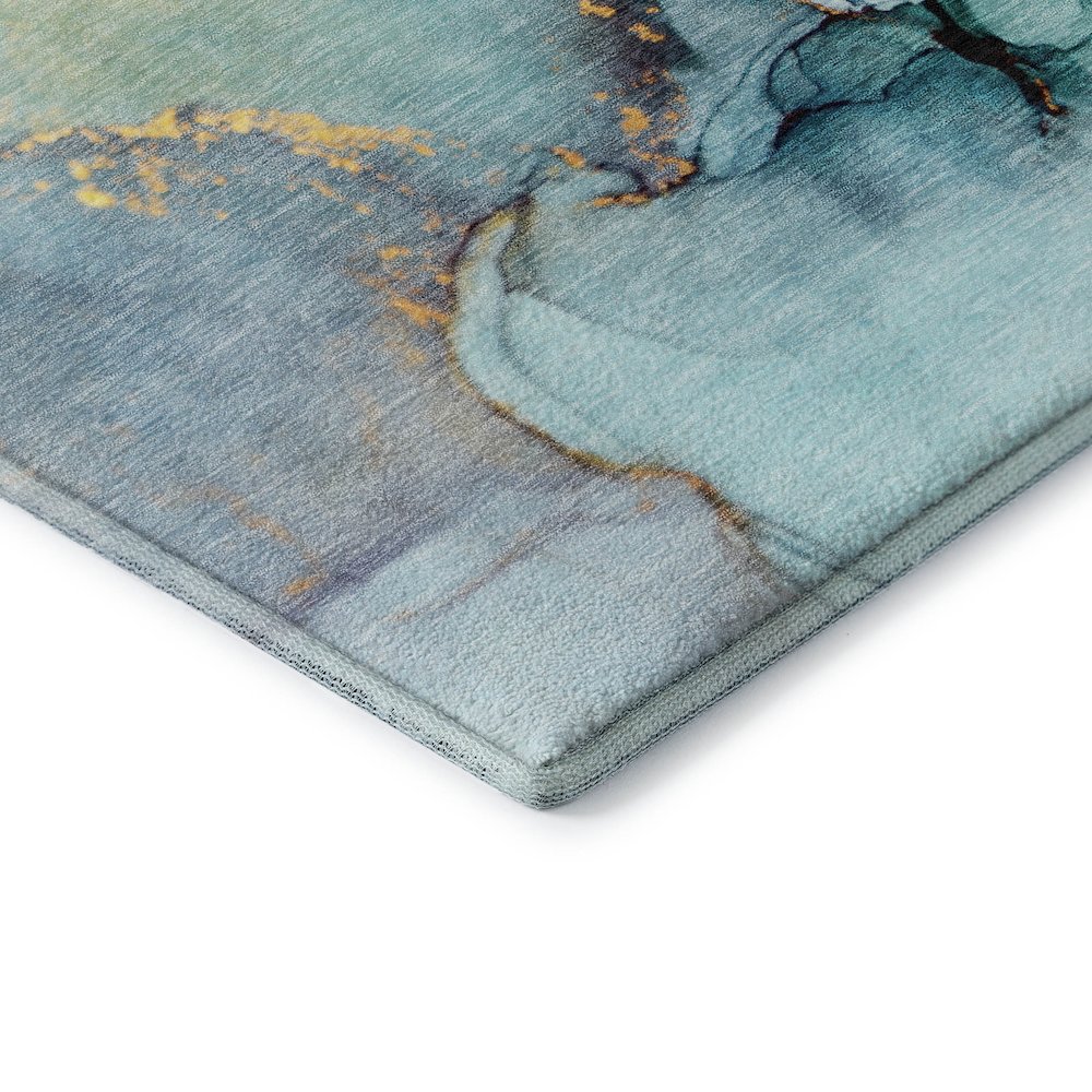 Premium Machine Washable Mayfield  Teal 8' x 10' Rug. Picture 3
