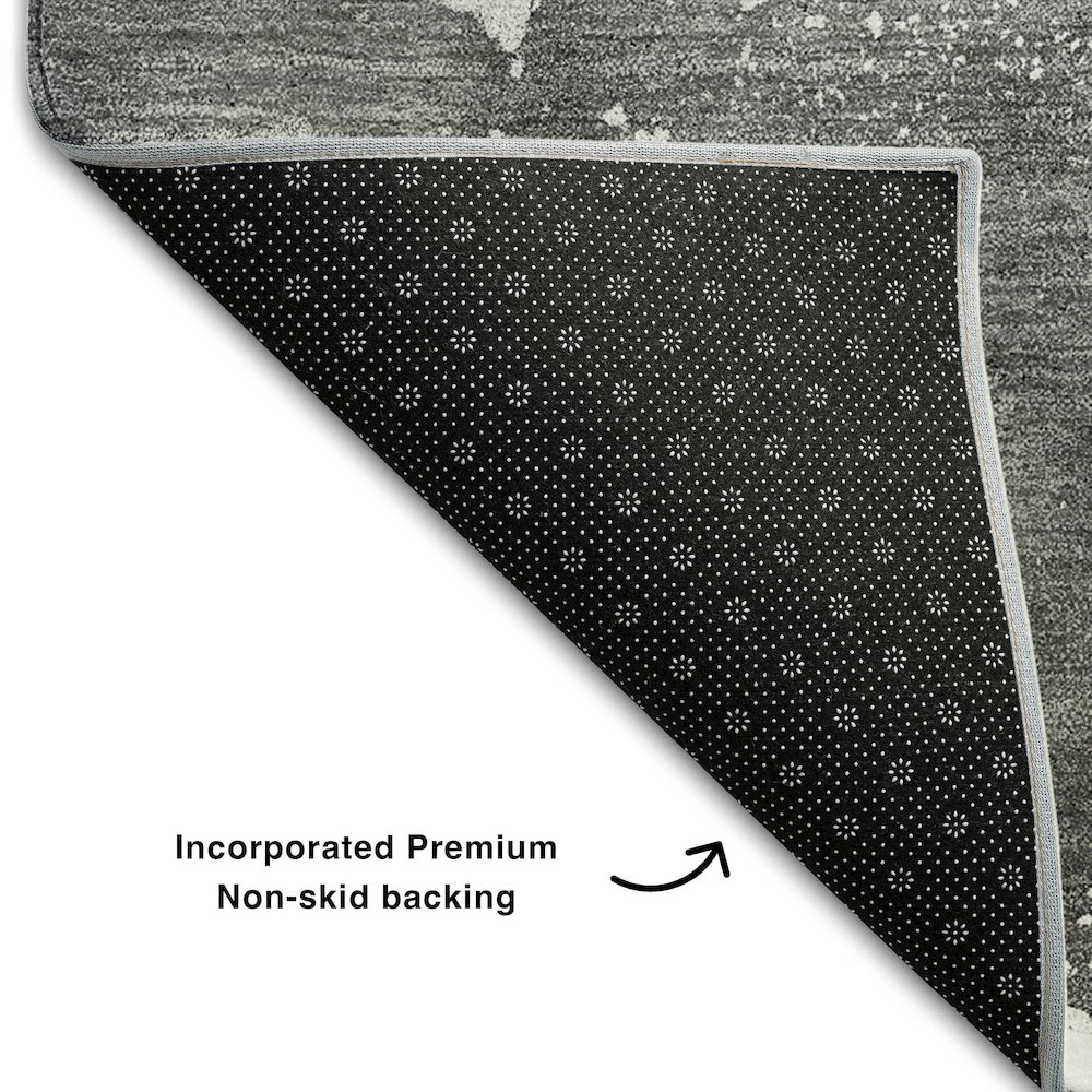 Premium Machine Washable Mayfield  Gray 8' x 10' Rug. Picture 2