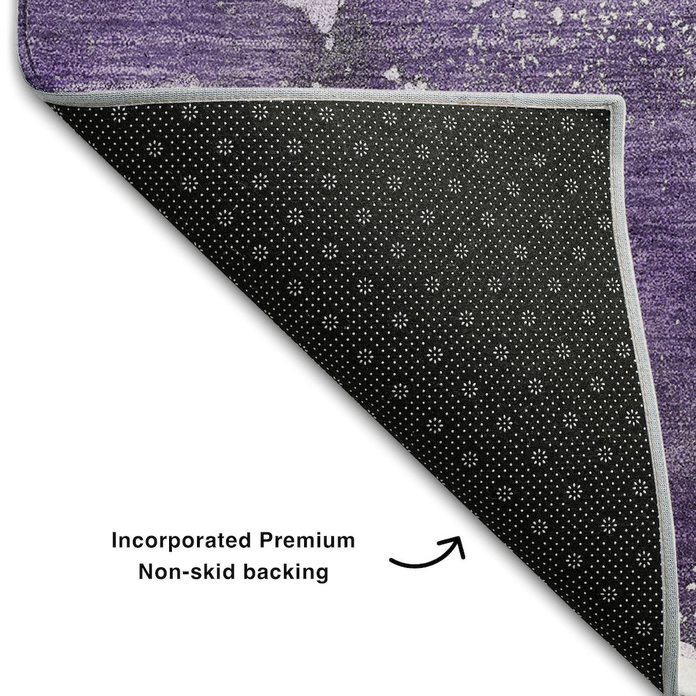 Premium Machine Washable Mayfield  Purple 8' x 10' Rug. Picture 2