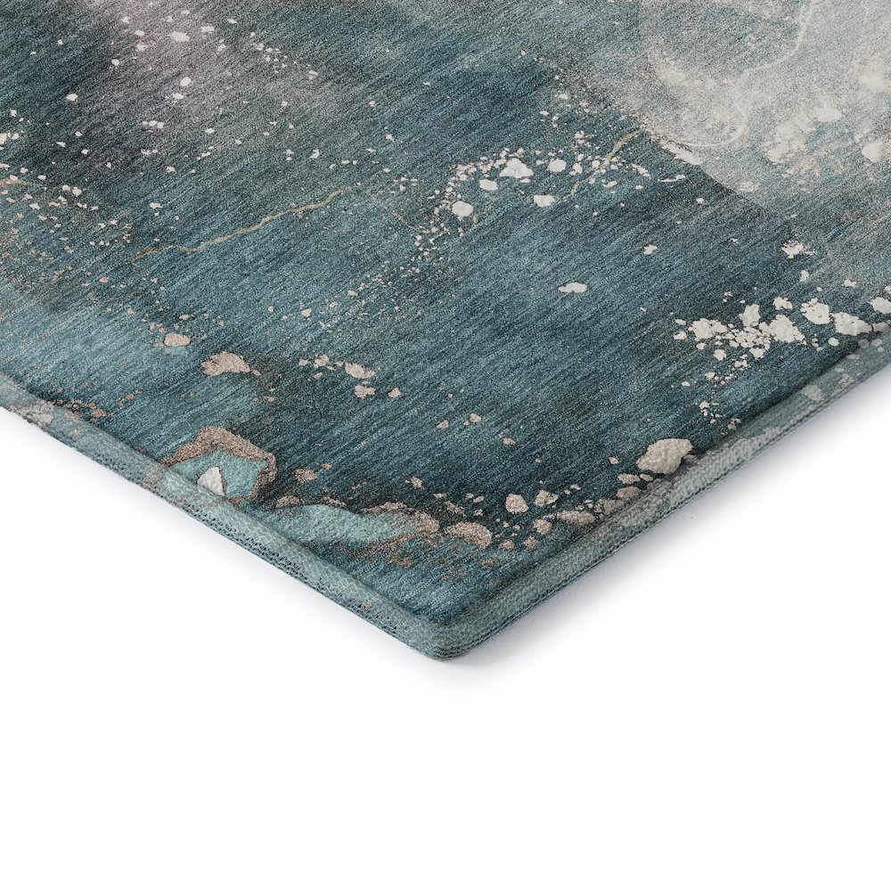 Premium Machine Washable Mayfield  Teal 8' x 10' Rug. Picture 3
