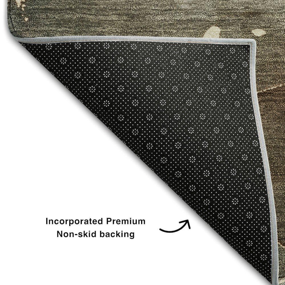Premium Machine Washable Mayfield  Brown 8' x 10' Rug. Picture 2