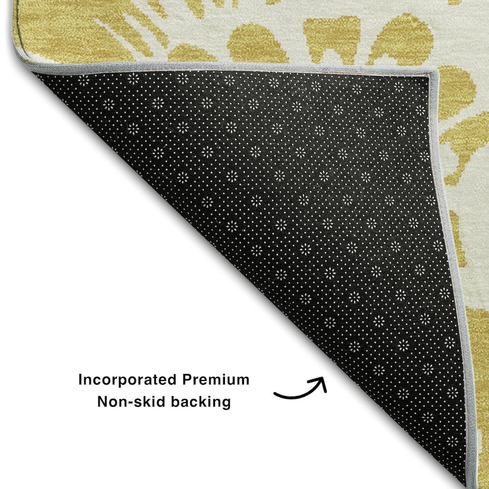 Premium Machine Washable Mayfield  Gold 8' x 10' Rug. Picture 2