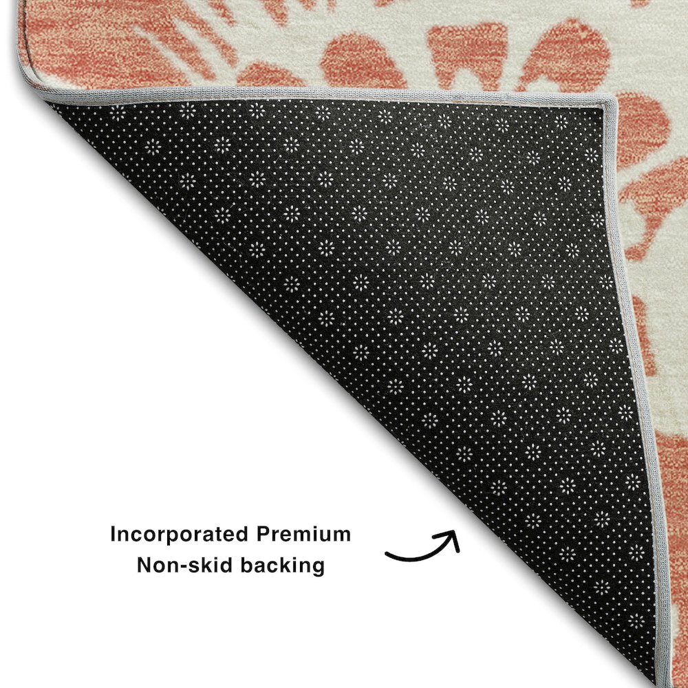 Premium Machine Washable Mayfield  Salmon 8' x 10' Rug. Picture 2