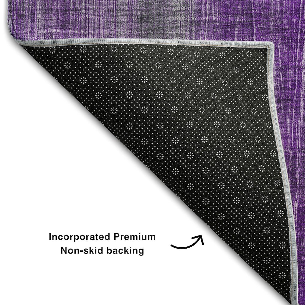 Premium Machine Washable Mayfield  Purple 8' x 10' Rug. Picture 2