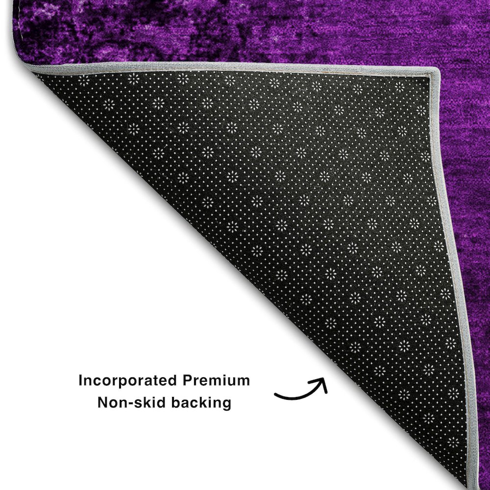 Premium Machine Washable Mayfield  Purple 8' x 10' Rug. Picture 2