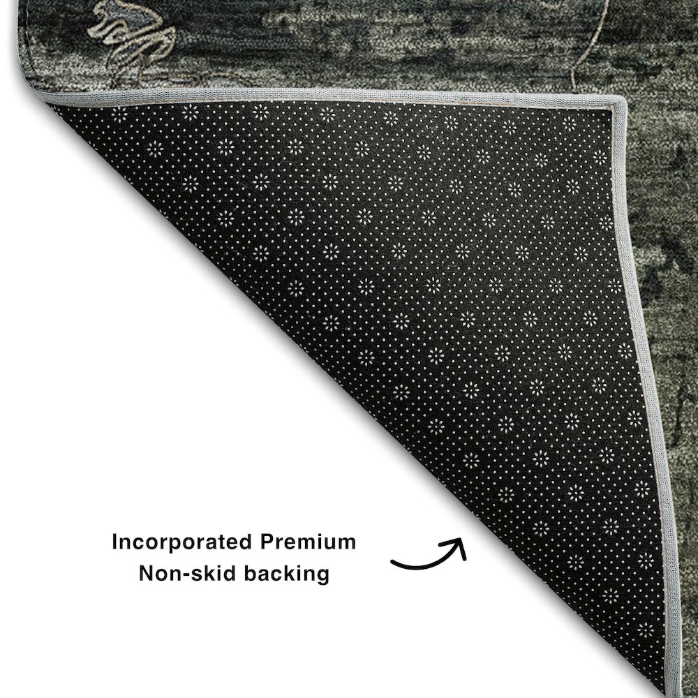 Premium Machine Washable Mayfield  Gray 8' x 10' Rug. Picture 2