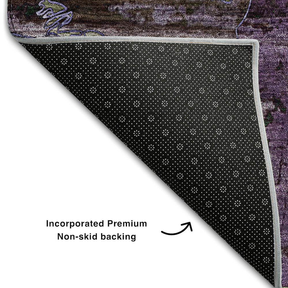 Premium Machine Washable Mayfield  Purple 8' x 10' Rug. Picture 2