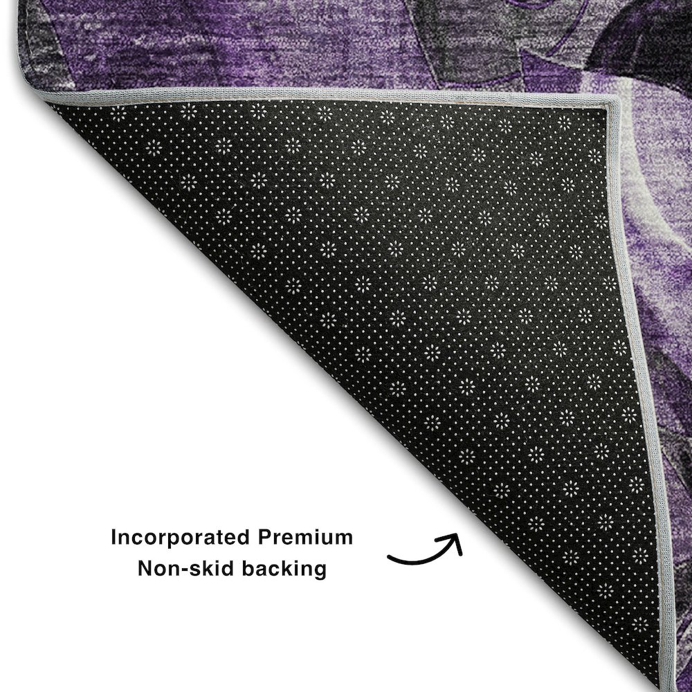 Premium Machine Washable Mayfield  Purple 8' x 10' Rug. Picture 2
