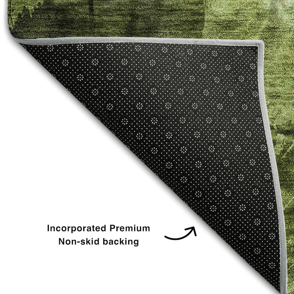 Premium Machine Washable Mayfield  Green 8' x 10' Rug. Picture 2