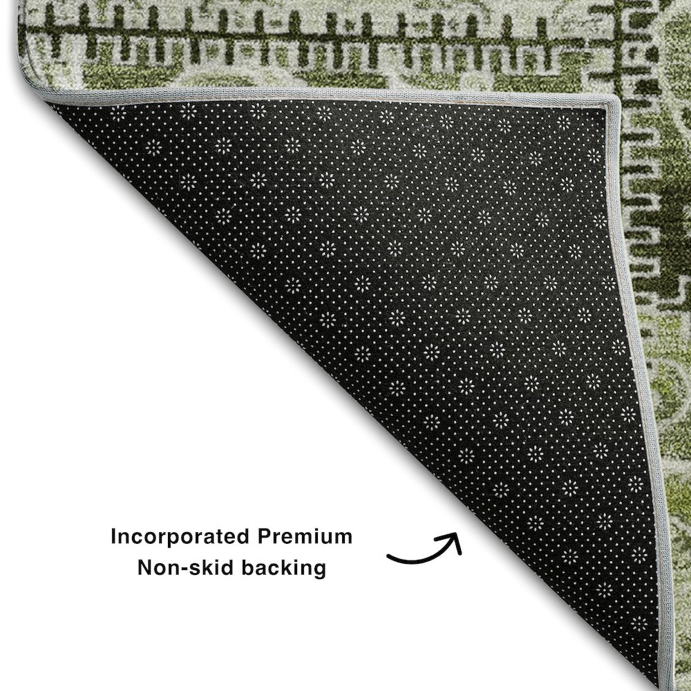 Premium Machine Washable Mayfield  Green 8' x 10' Rug. Picture 2
