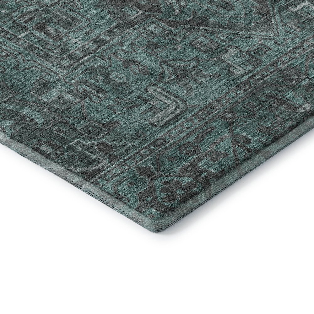Premium Machine Washable Mayfield  Turquoise 8' x 10' Rug. Picture 3