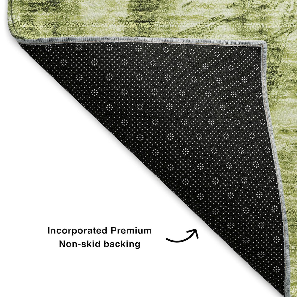 Premium Machine Washable Mayfield  Olive 8' x 10' Rug. Picture 2