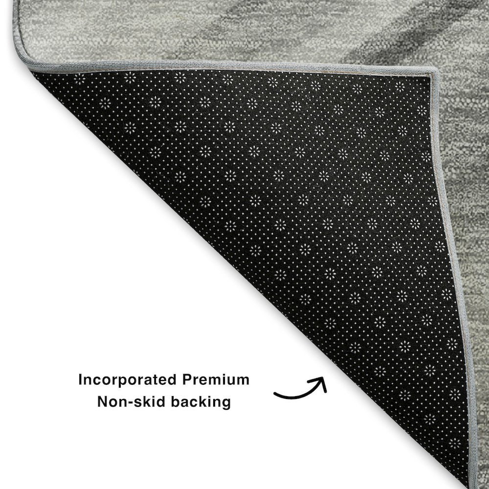Premium Machine Washable Mayfield  Gray 8' x 10' Rug. Picture 2